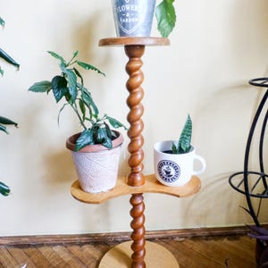 Vintage Wooden Plant Table, Flower Pot Holder, Mid Century plant stand  FREE SHIPPING