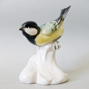 Vintage Ens Volkstedt Titmouse Figurine: Hand-Painted Porcelain Bird Statuette