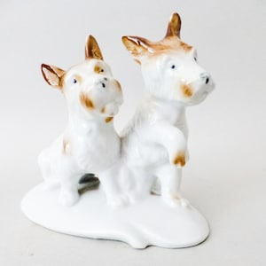 Dog statuette,Vintage porcelain ,dog figurine,playing puppies ,animal figurine,terrier statuette FREE SHIPPING WORLDWIDE