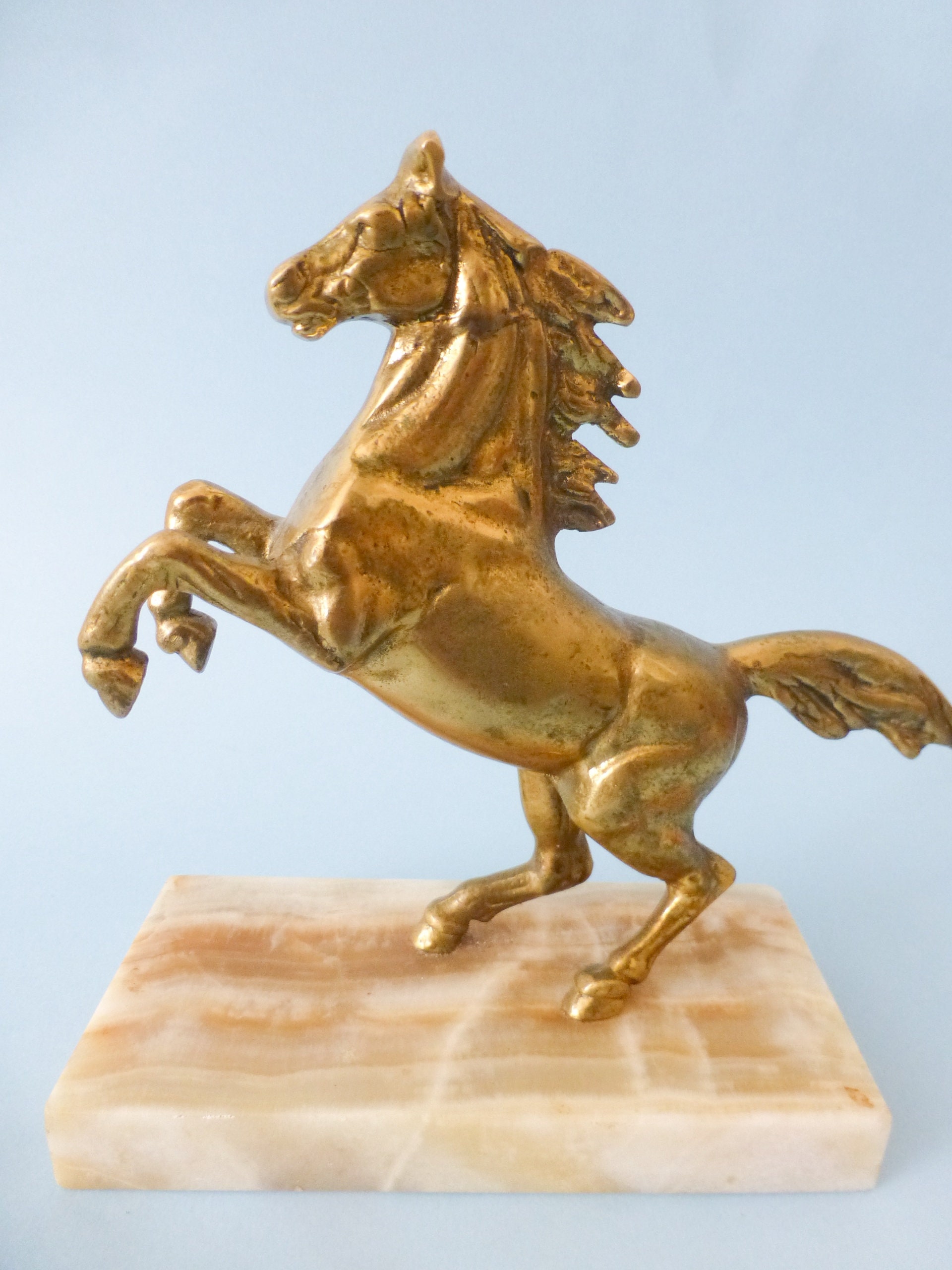 手彫り 木彫り馬 木像 乗馬 競走馬 昭和アンティークインテリア 置物