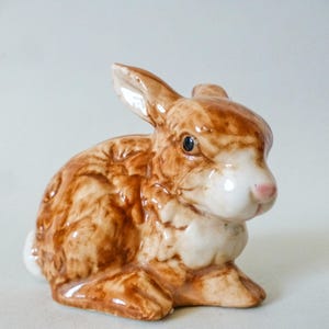 Vintage Hand-Painted Porcelain Bunny Figurine - Easter Decor