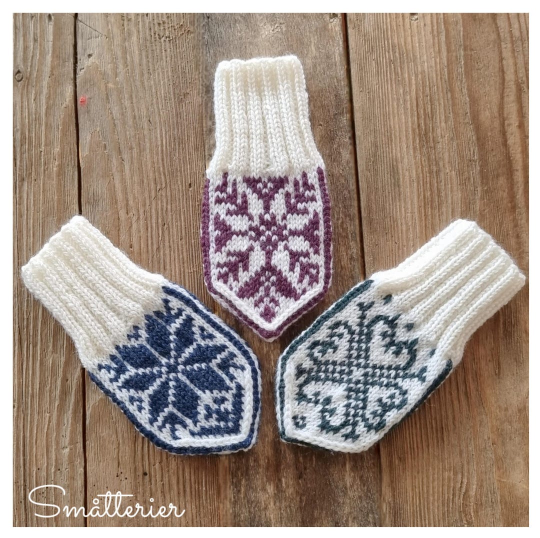 PATTERN: Baby Selbu Mittens 3-in-1, Size 3-6 Months Knitting Pattern ...