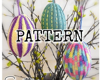 PATTERN: Kay's Easter Egg Crochet Hekle Oppskrift diy Häkeln Påske