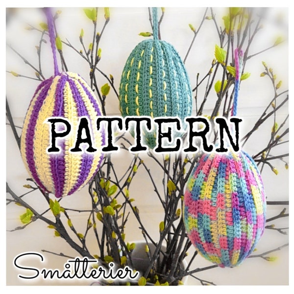 PATTERN: Kay's Easter Egg Crochet Hekle Oppskrift diy Häkeln Påske