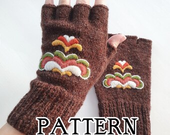 PATTERN: Hallingdal Fingerless Gloves ~ knit knitting strikke stricken breien sticka tejer tricot