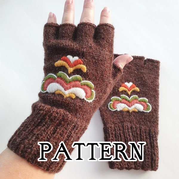 PATTERN: Hallingdal Fingerless Gloves ~ knit knitting strikke stricken breien sticka tejer tricot