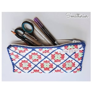 PATTERN: Granny Square Pencil Case with lining Cochet pattern, hekle, virka, krose, tejer image 5