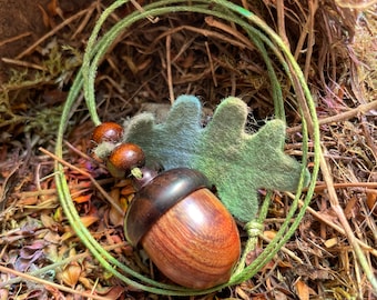 Walnut Magic Opening Acorn Oak Nut Locket Charm Keyring and Necklace