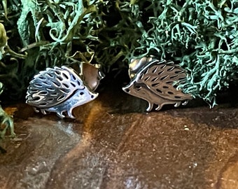 Stirling Silver Hedgehog Stud Earrings