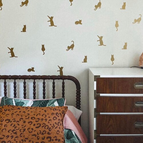 Kitty Cat Wall Decals // Cat Wall Decal / Animal Nursery Decor Etsy