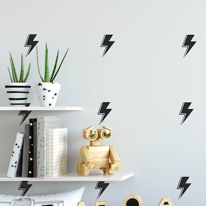 Lightning Bolt Wall Decals // Nursery Wall Decal / Boy&#39;s Room Wall Art / Lightning Bolt Sticker / Lumos and Nox Wall Decal