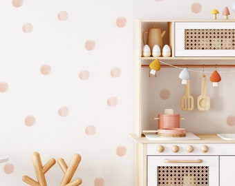 Blush Watercolor Dot Decals // Nursery Wall Decals / Peel and stick dots