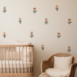 Where the Wildflowers Grow // Boho Floral Fabric Wall Decals // Boho Girl's Room Decor