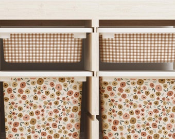 Hattie Floral Storage Bin Sticker // IKEA Trofast Wrap /  IKEA Storage Hack / Playroom Cubby Stickers