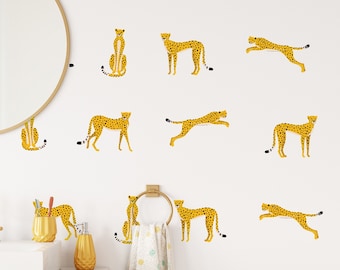 Cheetah Wall Decals // Wild Animal Theme Decor / Animal Nursery