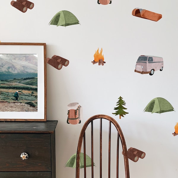 Camping Wall Decal Etsy