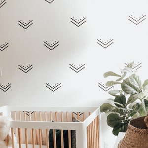 Chevron + Dot Wall Decal Set // Tribal Inspired Decals / Mudcloth Decor / Boho Nursery Wall Decal