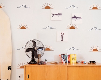 Wave Wall Decal Etsy