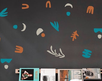 Abstract Mixed Shape Wall Decal Set // Boho Wall Decal / Shape Decals