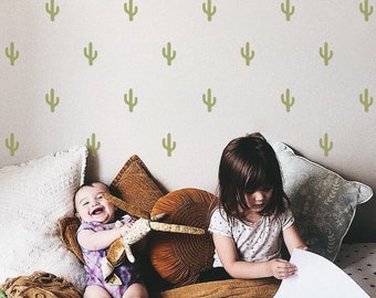 Desert Cactus Wall Decals for Kids Room // Cactus Decal for Nursery / Cactus Wall Decor
