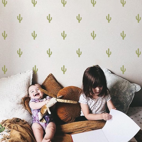 Desert Cactus Wall Decals for Kids Room // Cactus Decal for Nursery / Cactus Wall Decor