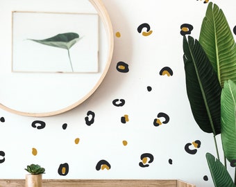 Multi Color Leopard Wall Decals // Nursery Wall Decal / Animal Print Decals / Leopard Spot Decals / Gold Leopard Wallpaper