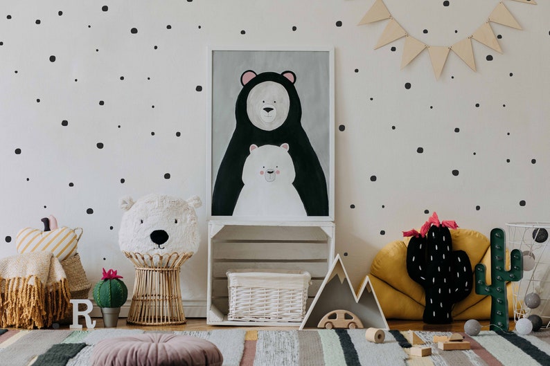 Dots BIG /& Dots small Hand Drawn Dot Decals Polka Dot Wall Decor Wall Decals for Nursery or Kids Room