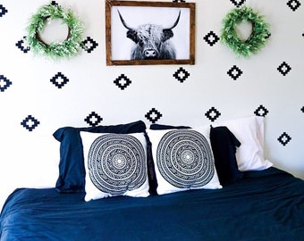 Aztec Diamond Shape Wall Decal Set // Southwest Inspired Decor / Shape Wall Decals