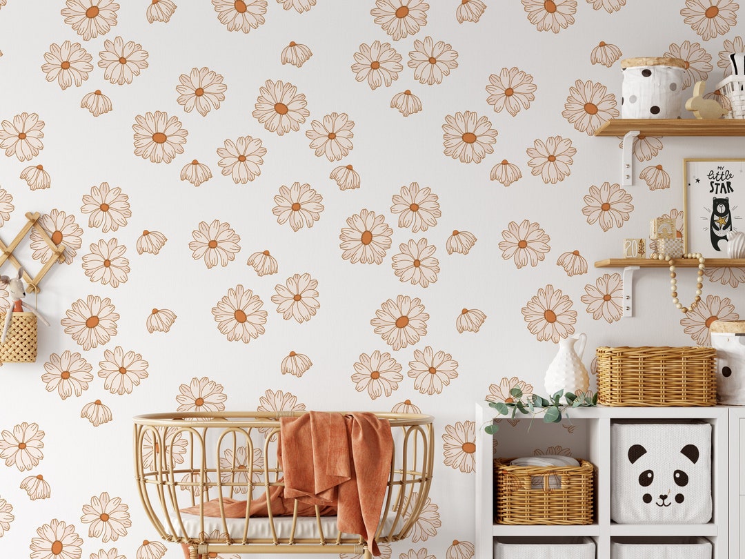 Boho Floral Fabric Decals //wildflower Wall Decals // Fabric - Etsy