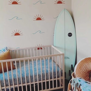 Sun and Wave Wall Decals / Beach Theme Nursery / Boho Wall Decals image 5