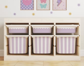 Sophie's Scallops Storage Bin Sticker // Stickers for IKEA Trofast / IKEA Storage Hack / Trofast Stickers / Playroom Decor