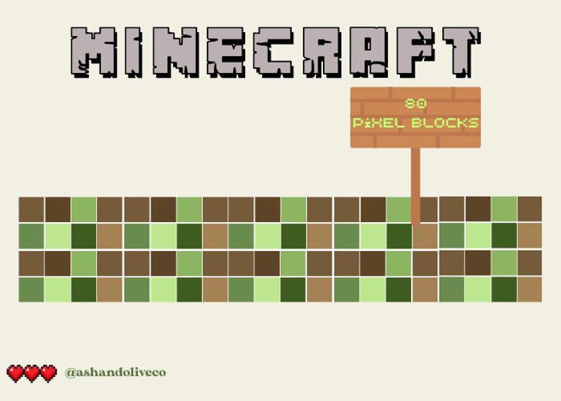 Pixel Patch: Minecraft-inspired Wall Decals | Boy's Minecraft Room ...