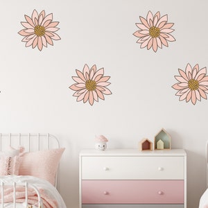 Jumbo Daisy Wall Decals // Fabric Flower Decals / Boho Girl&#39;s Room Decor