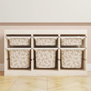 Farrah Floral Garden Floral Storage Bin Sticker // IKEA Trofast Wrap /  IKEA Storage Hack / Playroom Cubby Stickers