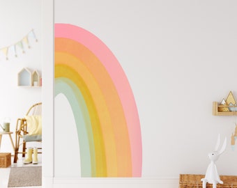 Jumbo Rainbow Wall Decal // Corner Rainbow Wall Decal / Fabric Decal