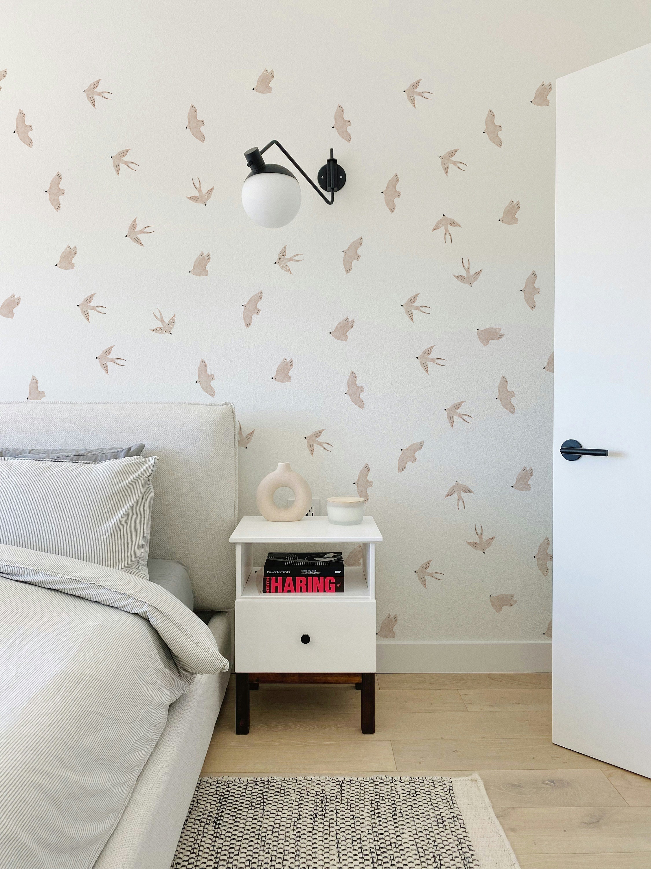 Birds in Flight Fabric Wall Decals // Watercolor Bird Decor