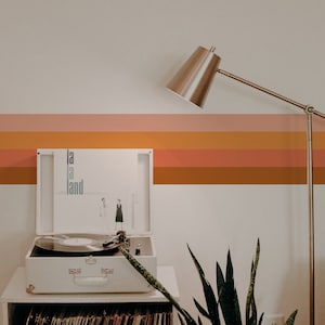 Retro Wallpaper Border // Boho Neutral Wall Border / Retro Stripes