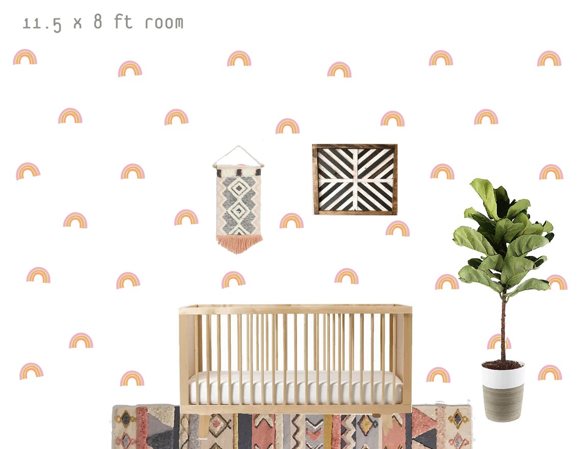 Boho Rainbow Wall Decals // Rainbow for Girls Room / Rainbow Etsy