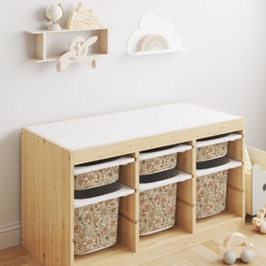 Florence in Bloom Storage Bin Sticker // IKEA Trofast Wrap /  IKEA Storage Hack / Playroom Cubby Stickers
