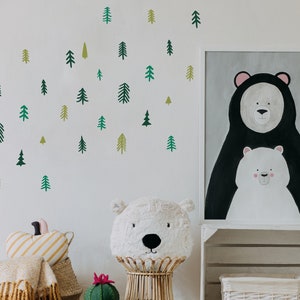 Assorted Pine Tree Wall Decal Set