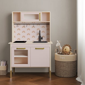 IKEA DUKTIG Play Kitchen in Rainbow Dreams // Play Kitchen Decal Set / IKEA Hack / Play Kitchen Stickers