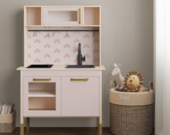 IKEA DUKTIG Play Kitchen in Rainbow Dreams // Play Kitchen Decal Set / IKEA Hack / Play Kitchen Stickers