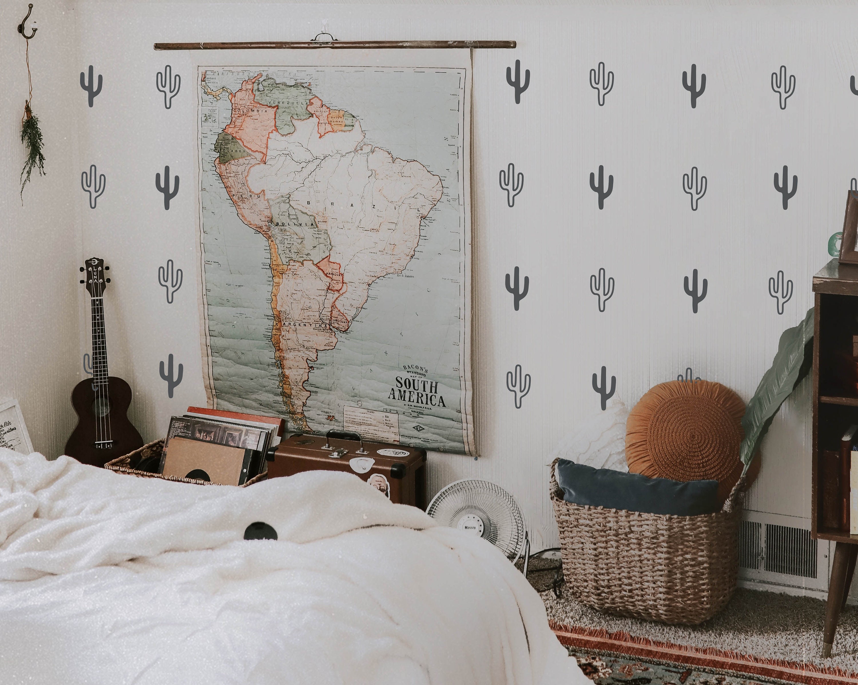 Hollow + Solid Cactus Decal Set // Desert Cactus Wall Decals for Kids ...