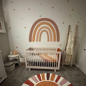 Boho Neutral Rainbow Fabric Wall Decal / Boho Nursery Decor / Neutral ...