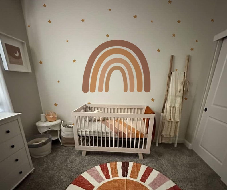 Boho Neutral Rainbow Fabric Wall Decal / Boho Nursery Decor / Neutral ...