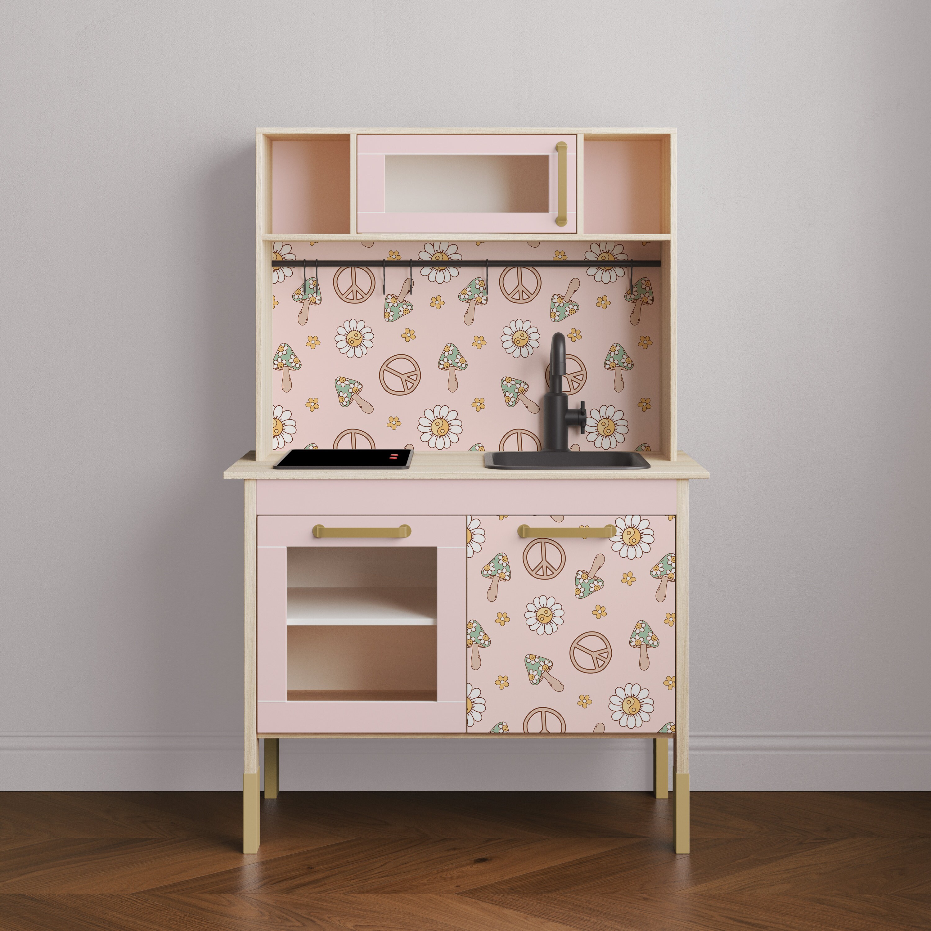 IKEA DUKTIG Play Kitchen in 'give Peace a Chance' // Play Kitchen