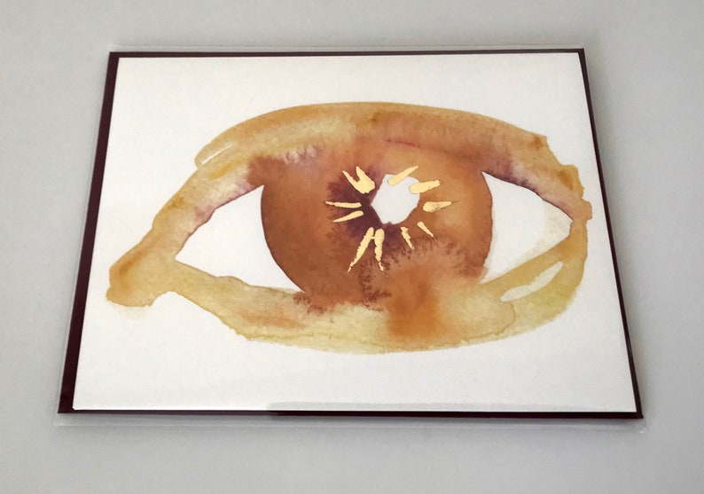 Single Eye Love You Note Card in Orange and Gold