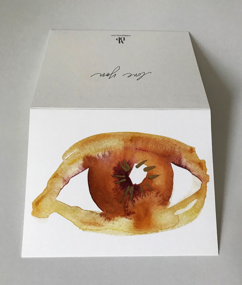 Single Eye Love You Note Card in Orange and Gold