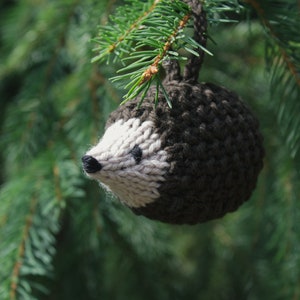 Hedgehog Knit Christmas Tree Ornament