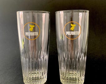 Vintage Pelforth Beer Glasses, Pelforth Glasses, Bar Beer Glasses, Collectible Beer Glasses, Vintage Beer Glasses